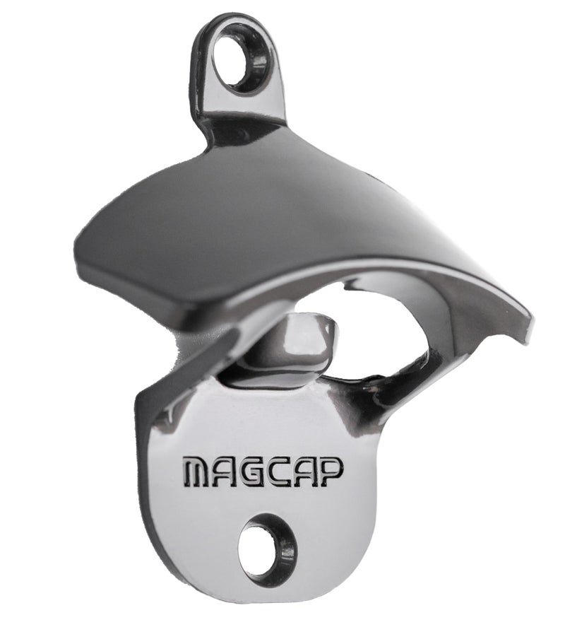 MAGCAP Outdoor Bottle Opener Wall Mounted Style Magnetic Beer Bottle Opener that Catches Caps Easy to Install and Incredibly Convenient Gunmetal Black