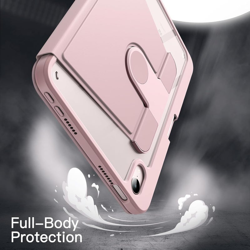 Jetech Rotating Case For Ipad Mini A17 Pro, 2024 Model, 7Th Generation / Mini 6 2021 Model, 6Th Generation , 360 Degree Rotation Protective Stand Cover Clear Back, Auto Wake/Sleep Pink - Image 4