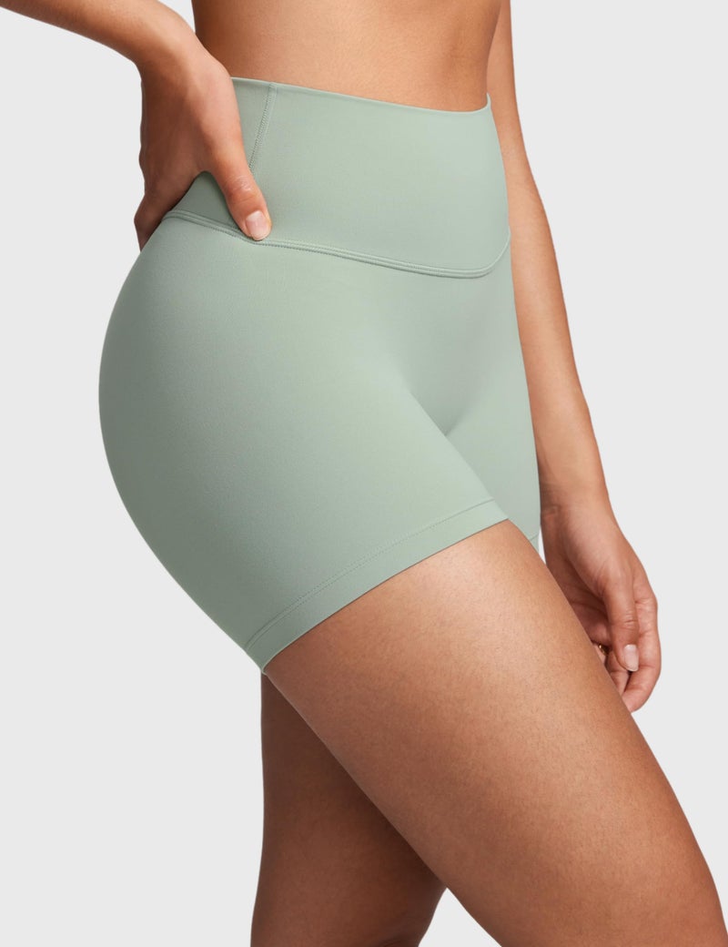 INGIA Womens High Waist No Front Seam Biker Shorts 4 Inches Running Volleyball Spandex Yoga Gym Workouts Mineral Medium - Image 4