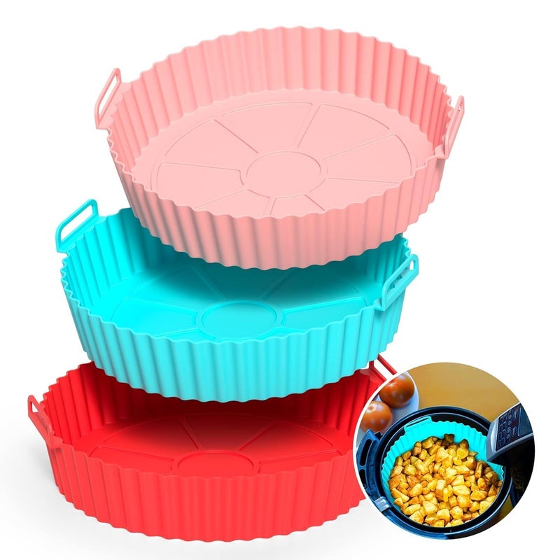 Zoltiva Zoltiva Pack Silicone Liners for Air Fryer Reusable Heat Resistant Round 8 Inch Basket Accessory  - Image 1