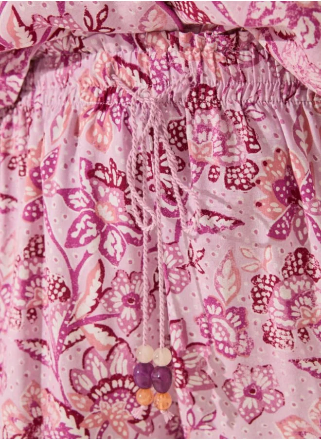 women'secret Purple/lilac print viscose Capri pyjamas