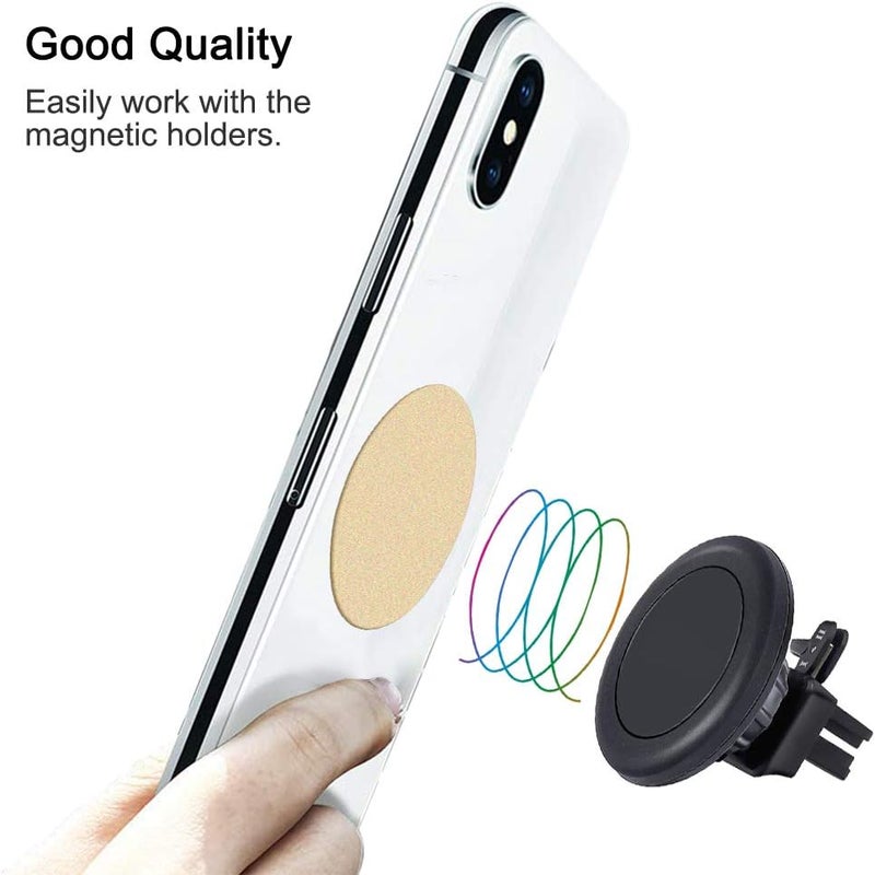 SENHAI 8 pcs Phone Car Mount Metal Plate with Adhesive for Magnetic Cradle-Less Mount, 4 Rectangular and 4 Round - Black, Silver, Gold, Rose Red Shop & home all-space compatible - Image 3