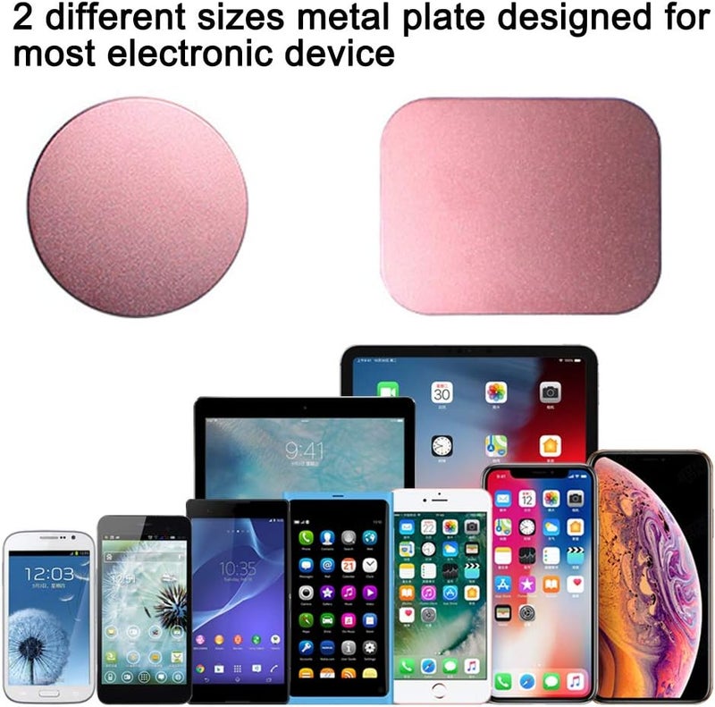 SENHAI 8 pcs Phone Car Mount Metal Plate with Adhesive for Magnetic Cradle-Less Mount, 4 Rectangular and 4 Round - Black, Silver, Gold, Rose Red Shop & home all-space compatible - Image 5