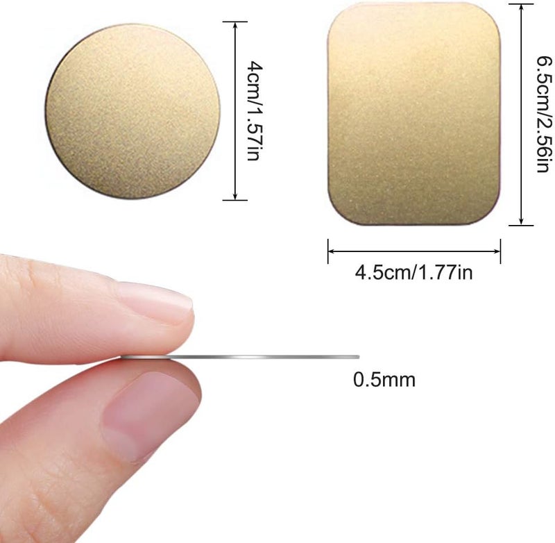 SENHAI 8 pcs Phone Car Mount Metal Plate with Adhesive for Magnetic Cradle-Less Mount, 4 Rectangular and 4 Round - Black, Silver, Gold, Rose Red Shop & home all-space compatible - Image 4