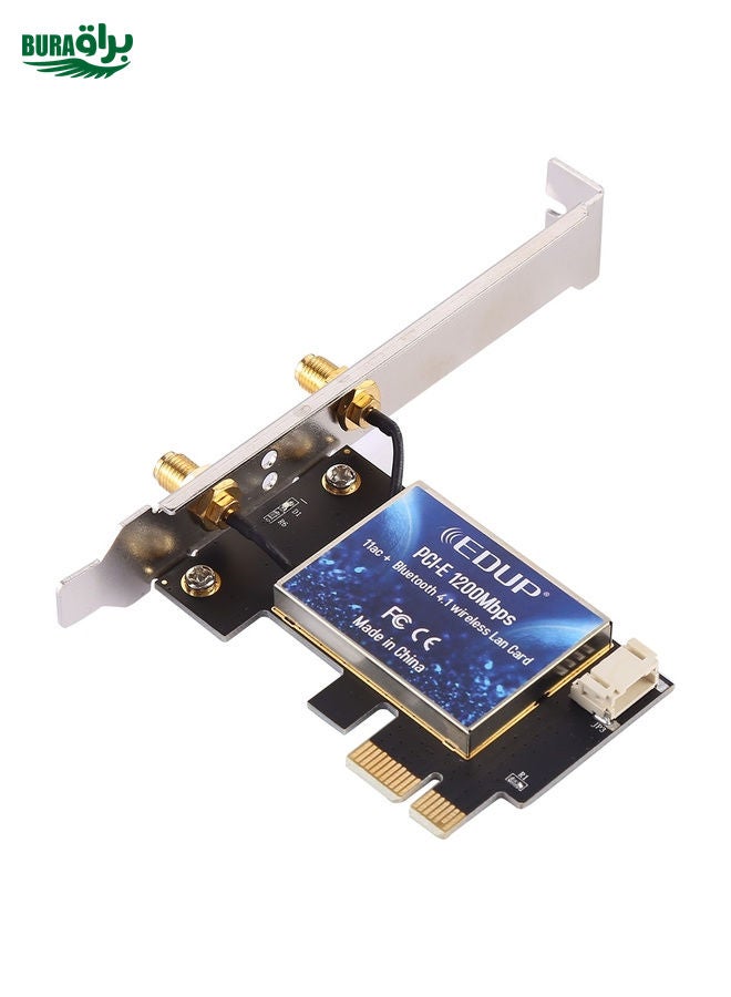 BURAQ EDUP EP-9620 2 in 1 AC1200Mbps 2.4GHz & 5.8GHz Dual Band PCI-E 2 Antenna WiFi Adapter External Network Card + Bluetooth  - Image 3