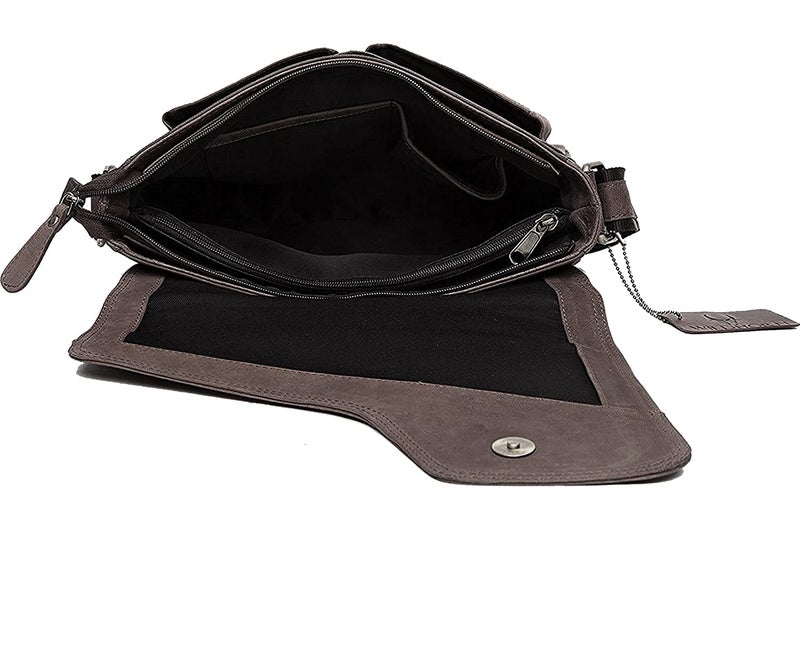 WildHorn Genuine Leather Messenger Bag for Men | Compact, Stylish & Durable | Flap Closure | Adjustable Strap | 1-Year Warranty - Image 5