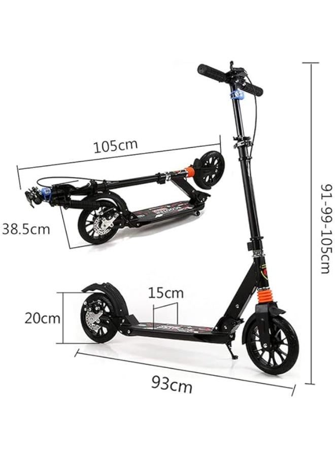 ZCM-Scooter Adults Scooters with Big Wheels, Scooter Adult Folding, disc Brake, Double Shock Absorption, Support 220 Lbs Weight, Suitable For Campus And City Trips?Non-electric)  - Image 2