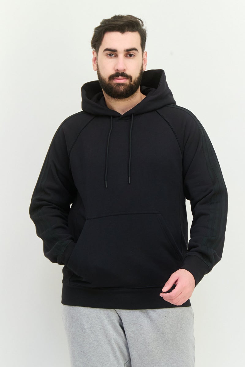 adidas Originals Men Sportswear Fit Long Sleeve Outdoor Hooded Sweatshirt, Black  - Image 1
