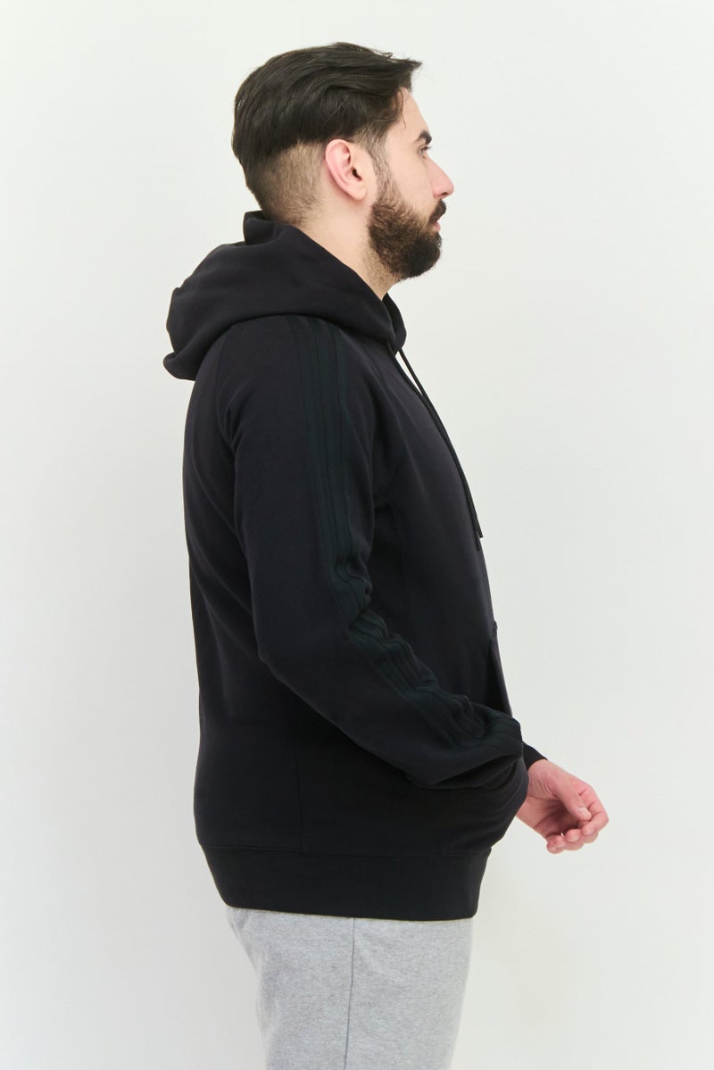 adidas Originals Men Sportswear Fit Long Sleeve Outdoor Hooded Sweatshirt, Black  - Image 4