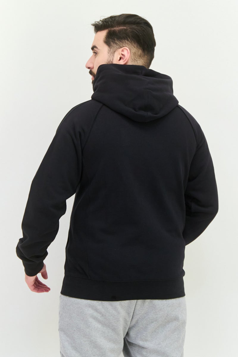 adidas Originals Men Sportswear Fit Long Sleeve Outdoor Hooded Sweatshirt, Black  - Image 2