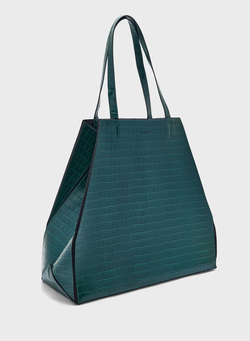 تيد بيكر Sophyna Faux Croc Fold Large Shopper