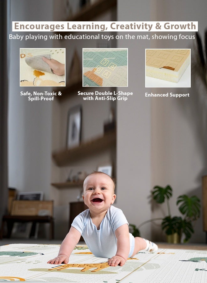 Cute 'N' Cuddle Baby Play Mat – Soft, Non-toxic Foam Mat For Infants & Toddlers, Foldable, Waterproof, Crawling & Activity Mat, 200x180cm - Image 5