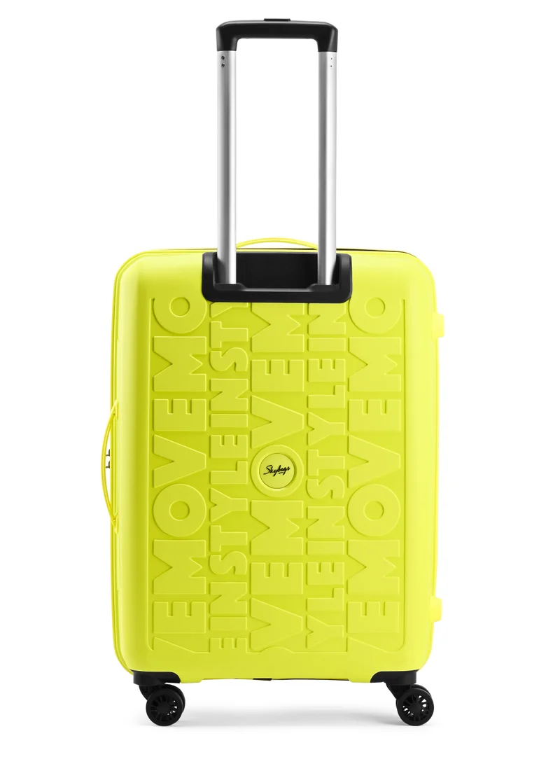 Skybags Play Check-in 24 Inch Polypropylene(PP), 4 Spinner Double Wheel Trolley Bags for Travel, Hard Case Lightweight Bag with TSA Lock, Tough Suitcase for Travel (Medium), Lime Green