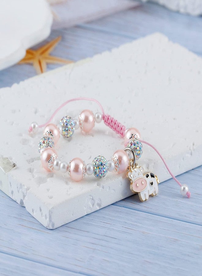 Fullrainbow Cow Lover Women's Bracelet with Pink Pearl Cow Charm - Image 5