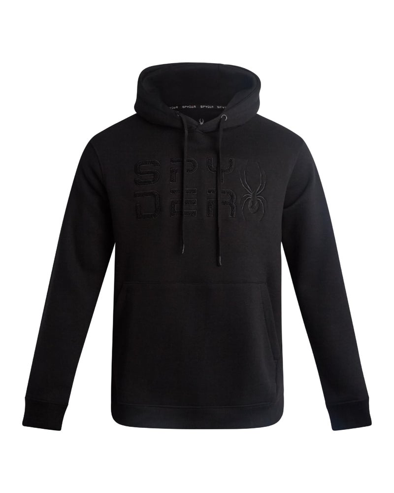 Spyder Mens Hoodie - Athletic Performance Soft Fleece Pullover Sweatshirts for Men - Heavyweight Workout Hooded Sweatshirt, Size Large, Black Raven - Image 1