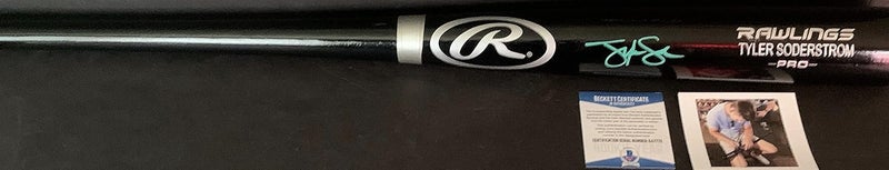 SidsGraphs Tyler Soderstrom Oakland A's Autographed Signed Black Baseball Bat BECKETT ROOKIE COA - Image 2