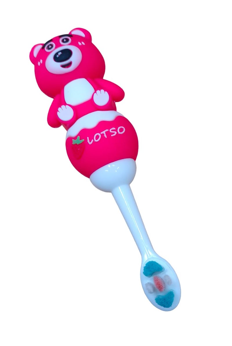ONOTIC Soft Bristle Manual Tooth Brush For Kids, Animal Figure Toothbrush For Kids, Toothbrush For Boys, Girls, Soft Bristle Toothbrush, Make Brushing Fun For Kids (Astronout Pink, 1 Count) - Image 1