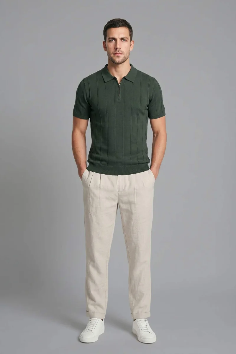 DeFacto Standard Fit Knit Short Sleeve Polo T-shirt