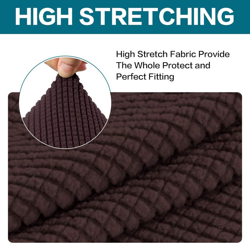 Turquoize 2 Piece Chair Covers Chair Slipcovers for Living Room Armchair Sofa Covers Chair Couch Cover with Arms Washable Furniture Protector for Chairs Feature Thick Jacquard Fabric (Chair, Brown) - Image 5