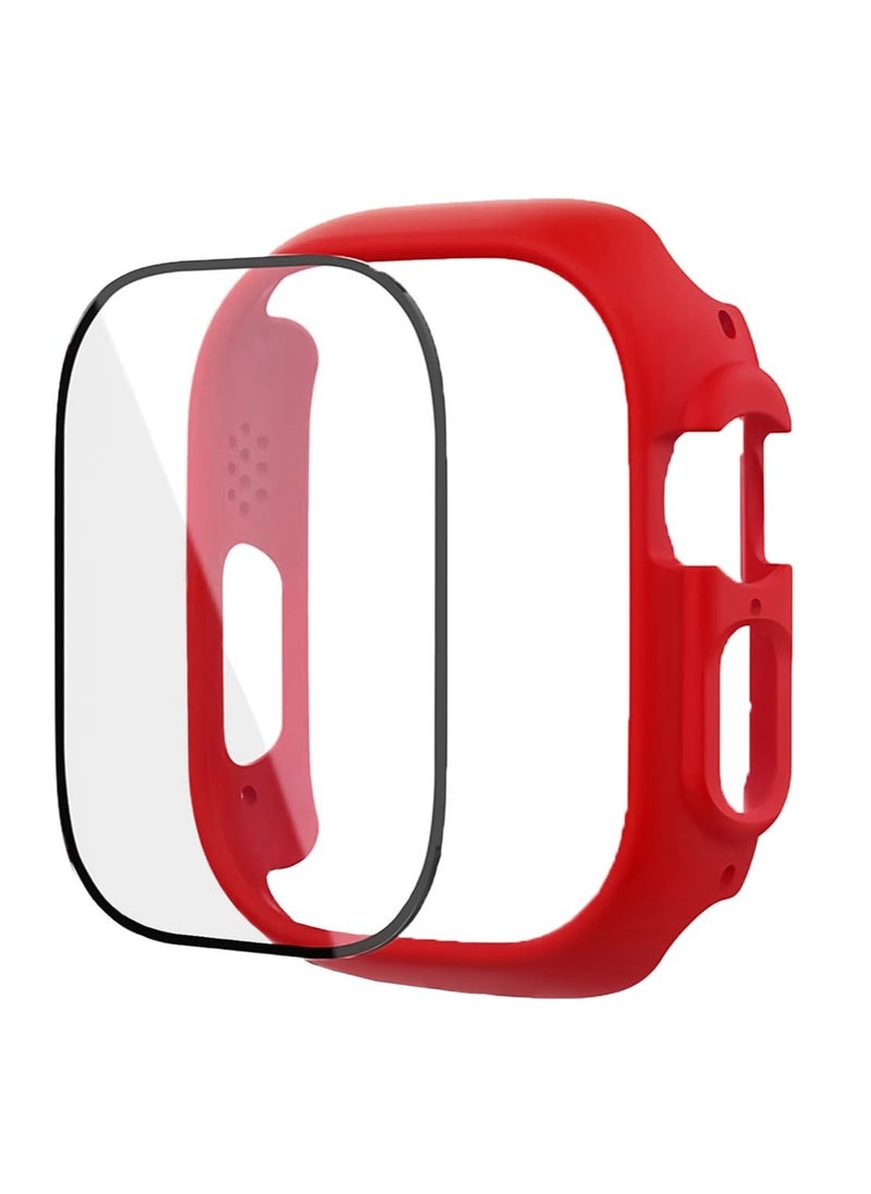 Generic Band with Case For Apple Watch Ultra/Ultra 2 49mm,Adjustable Silicone Sport Wristband Replacement, Strap With Cover Built-in Glass Screen Protector for iWatch Ultra 49 mm  - Image 3