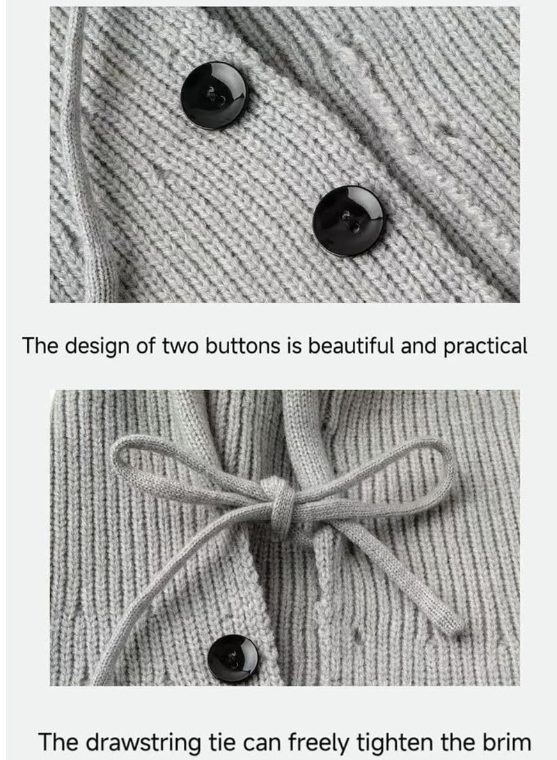 Zikra Cozy Knit Balaclava Beanie for Men and Women - Adjustable Hooded Scarf Hat for Cold Weather, Perfect for Winter Warmth and Style. - Image 4