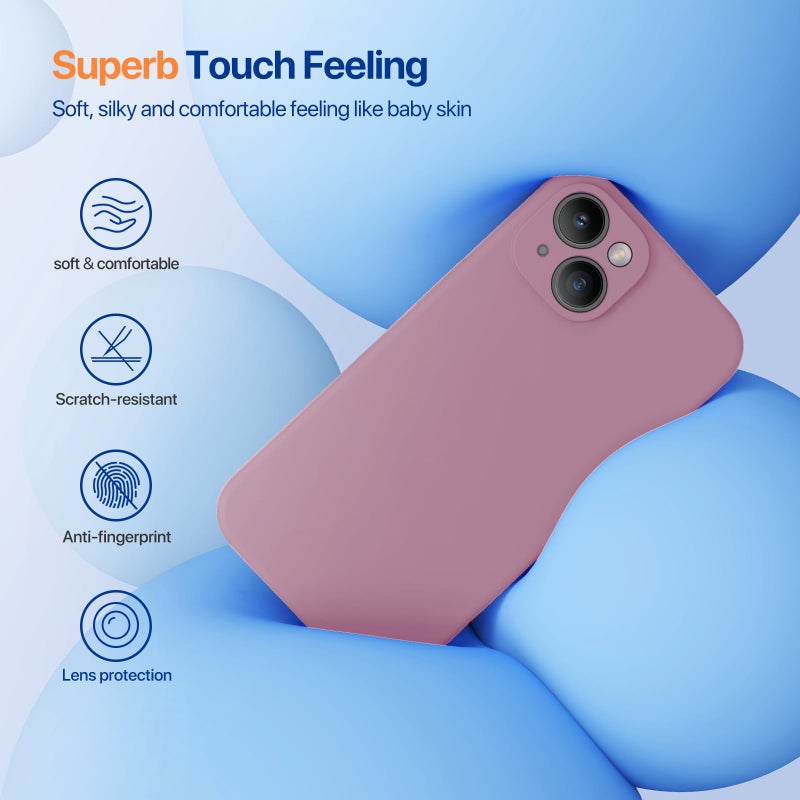 Miracase Designed for iPhone 14 Case with Screen Protector,[Upgraded Enhanced Camera Protection],Shockproof Liquid Silicone Case with Microfiber Lining, 6.1 inch,Blackcurrant - Image 5