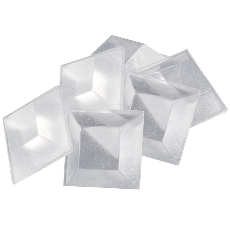 Softtouch 3/4"" Square Self Stick Cabinet Bumper Pads to Dampen Sound and Protect Surfaces Clear 3/4""  6 Pack - Image 1