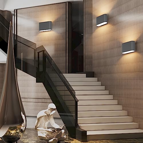 Aipsun Black LED Wall Sconces 1 Pack Indoor Modern Wall Lights Hardwired Up and Down Interior Wall Mount Light for Living Room Bedroom Hallway Warm White 3000K(with G9 Bulbs) - Image 4