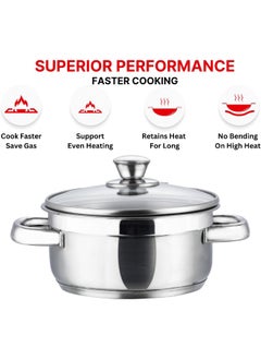 VINOD Vinod Bremen Stainless Steel Saucepot/Casserole/Cooking Pot/Serving Pot Set 6 Pcs  - Image 3