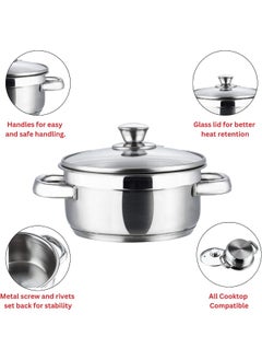 VINOD Vinod Bremen Stainless Steel Saucepot/Casserole/Cooking Pot/Serving Pot Set 6 Pcs  - Image 5