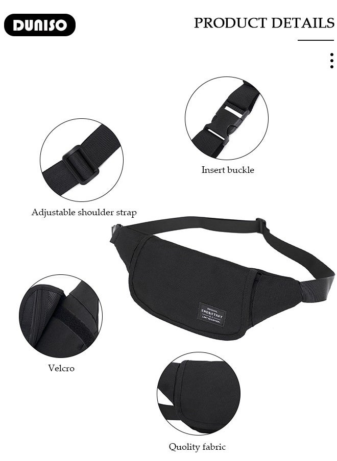 DUNISO - Waist Pack for Women Men, Crossbody Waist Bag Pack Belt Bag for Travel Walking Running Hiking Cycling, Pouch Hip Bum Bag Chest Bag with Adjustable Strap For Gym Fitness Workout Travel Work Commuting - Image 1