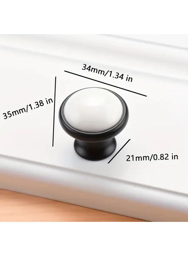 6 Single Hole Vintage Cabinet Handles Chrome Black White Ceramic Aluminum Alloy Open Book Design - Image 4