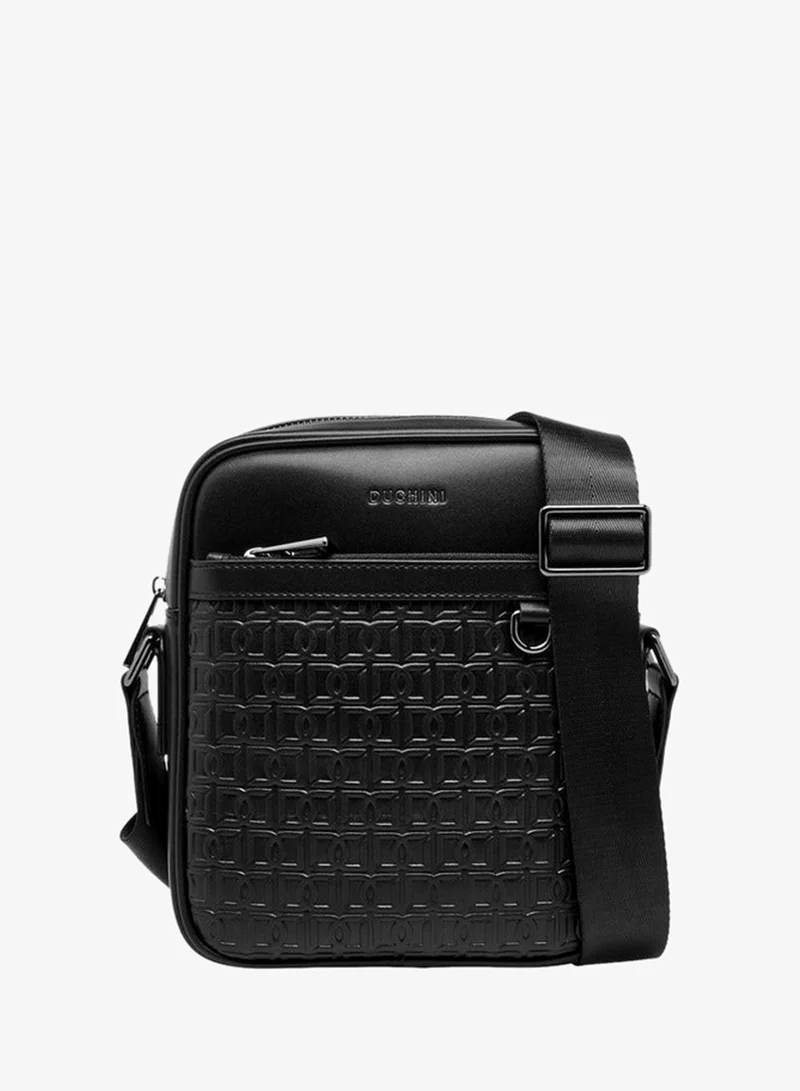 دوتشيني Men Monogram Textured Crossbody Bag