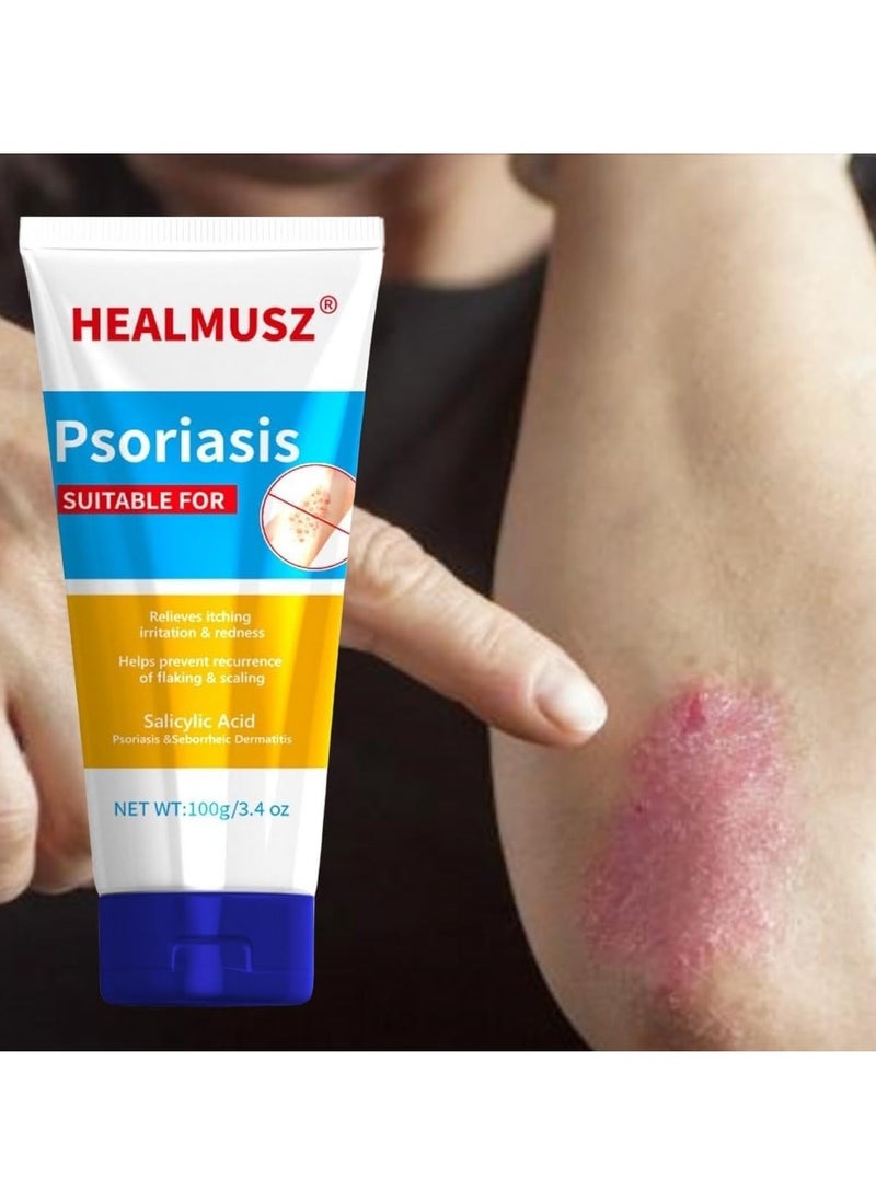 HEALMUSZ 100g Herbal Psoriasis Cream Antibacterial Psoriasis Cream with Herbal Ingredients for Relieve Psoriasis Skin Itching Inhibit Fungal Infection Psoriasis Treatment Cream Lotion  - Image 2