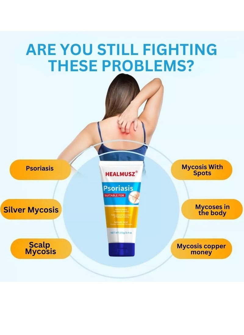 HEALMUSZ 100g Herbal Psoriasis Cream Antibacterial Psoriasis Cream with Herbal Ingredients for Relieve Psoriasis Skin Itching Inhibit Fungal Infection Psoriasis Treatment Cream Lotion  - Image 4
