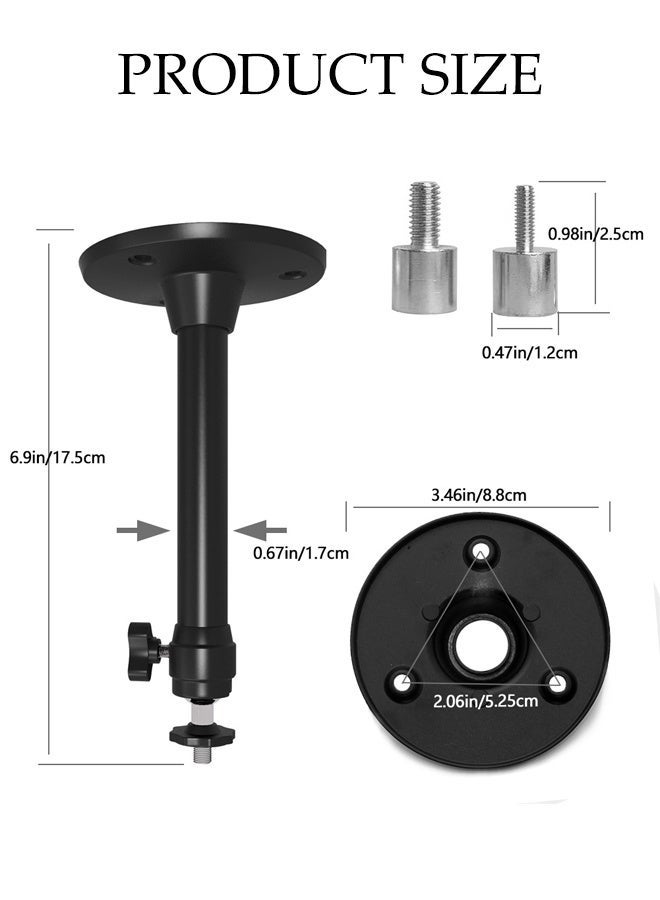 DUNISO Mini Ceiling Wall Projector Mount Stand with 360° Rotatable Heads, 3 Sizes of Mounting Heads and Screws ,Projector Mount Adjustable Rotatable Design for Ceiling and Wall Installation - Image 2