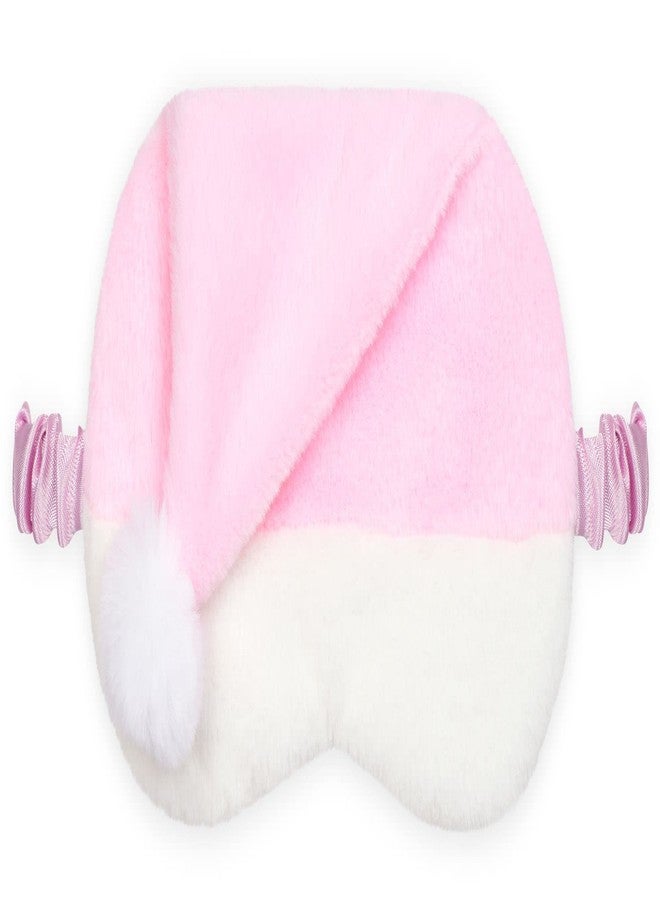 iscream Soft Comfort Satin-Lined Plush Girls Sleep Mask - Pink Santa Hat - Image 1