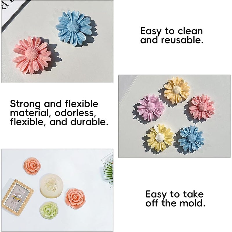 ZPARNO 3 Pack Candle Molds for Candle Making, Moldes para Velas, Flower Molds Silicone Candle Molds for DIY Scented Candle, Soy Wax, Cake, Soap, Resin Casting Craft Making - Image 4