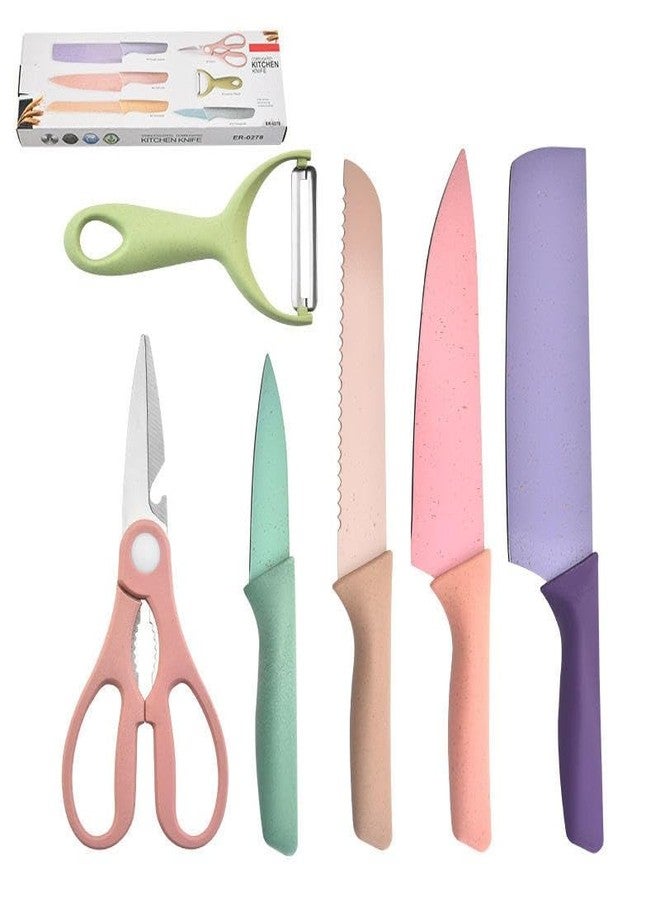 Oblivion Professional Colorful Kitchen Knives Set of 6 Pieces | Non-Stick Blades with Carbon Stainless Steel | Sharp Kitchen Cutting Knives Set for Slicing, Paring and Cooking Knives Set - Image 1