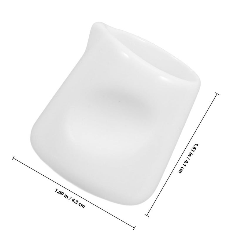 White Ceramic Mini Creamer Pitcher Small Milk Jug Multi Use Coffee Syrup Container - Image 3
