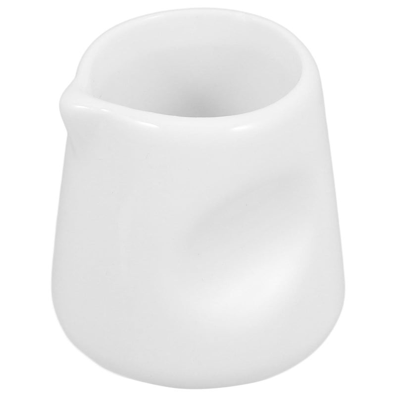 White Ceramic Mini Creamer Pitcher Small Milk Jug Multi Use Coffee Syrup Container - Image 2