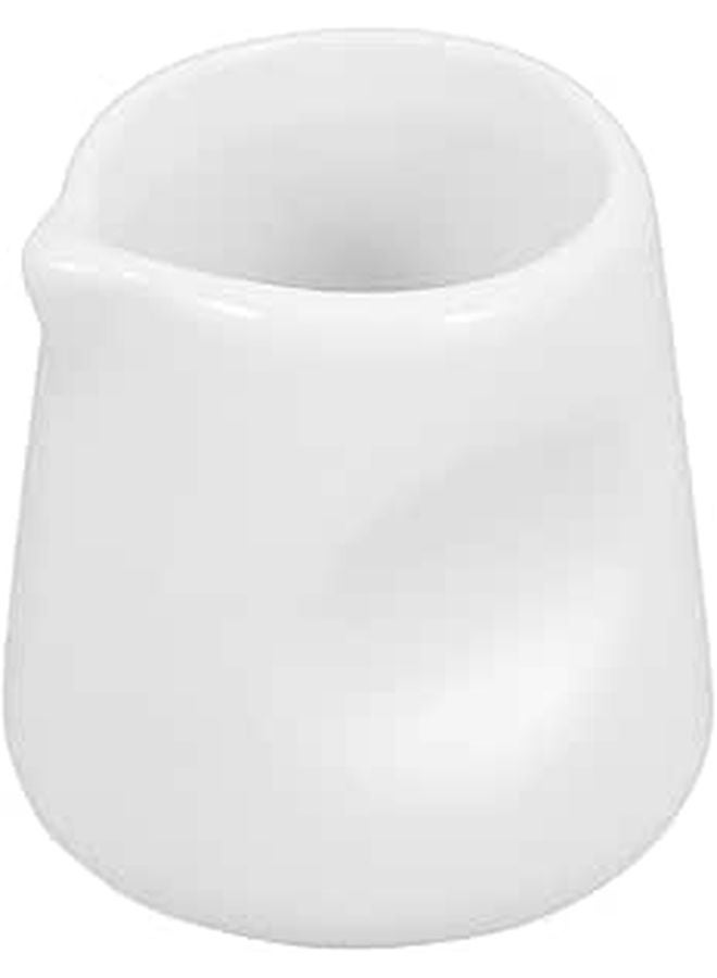 White Ceramic Mini Creamer Pitcher Small Milk Jug Multi Use Coffee Syrup Container - Image 1