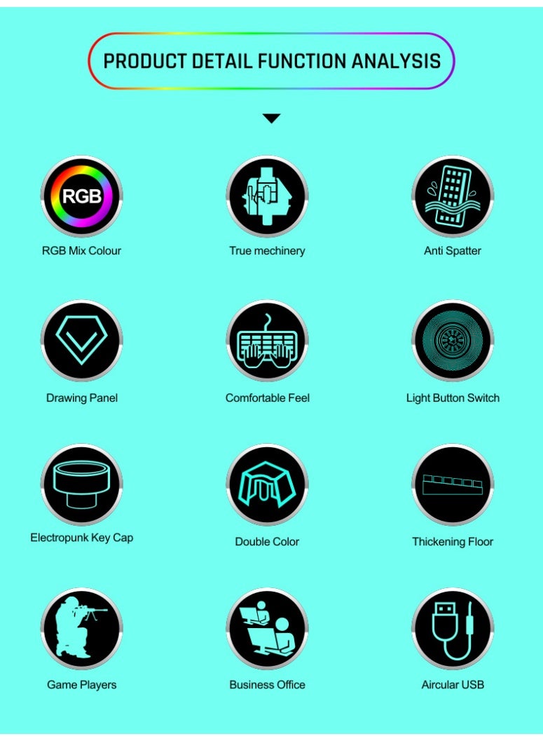 Nariele New E-Sports Wired Mechanical Keyboard - Image 2