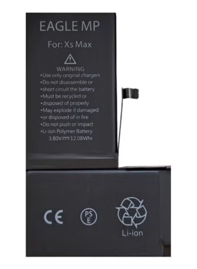 Eagle MP بطارية استبدال عالية السعة من Eagle MP لجهاز iPhone XS Max – بطارية داخلية ليثيوم أيون متينة وموثوقة مع احتياطي طاقة موثوق | أداء طويل الأمد وآمن وفعال | متوافقة مع iPhone XS Max | تركيب سهل بنفسك لتمديد عمر الجهاز - Image 1