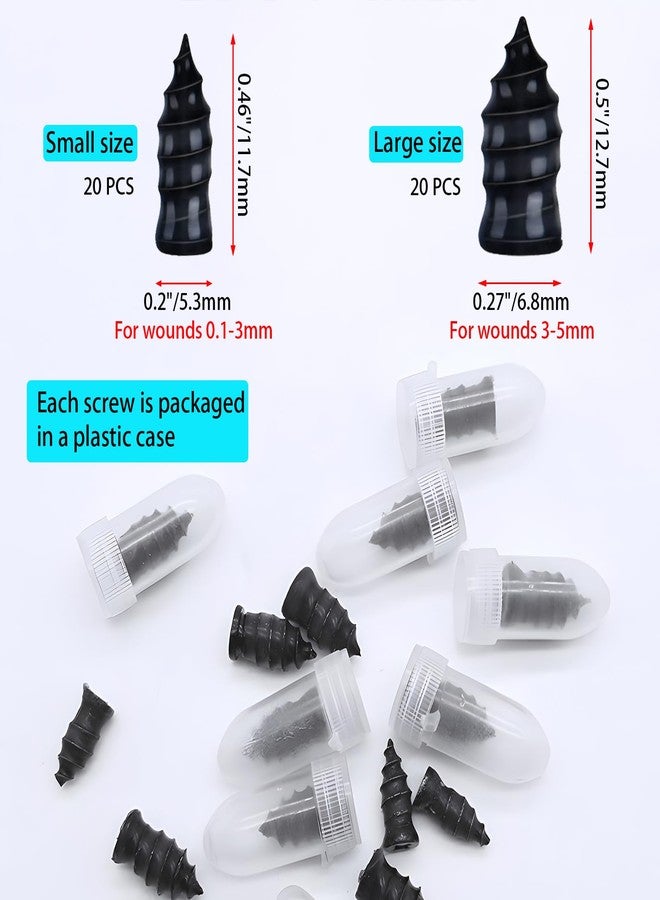 SCORYULE 40 Pcs Tire Repair Rubber Nails, Tire Repair Rubber Screws, Fast Tool Self-Service, Suitable for Car/Motorcycle/Jeep/Tire Puncture Repair - Image 2