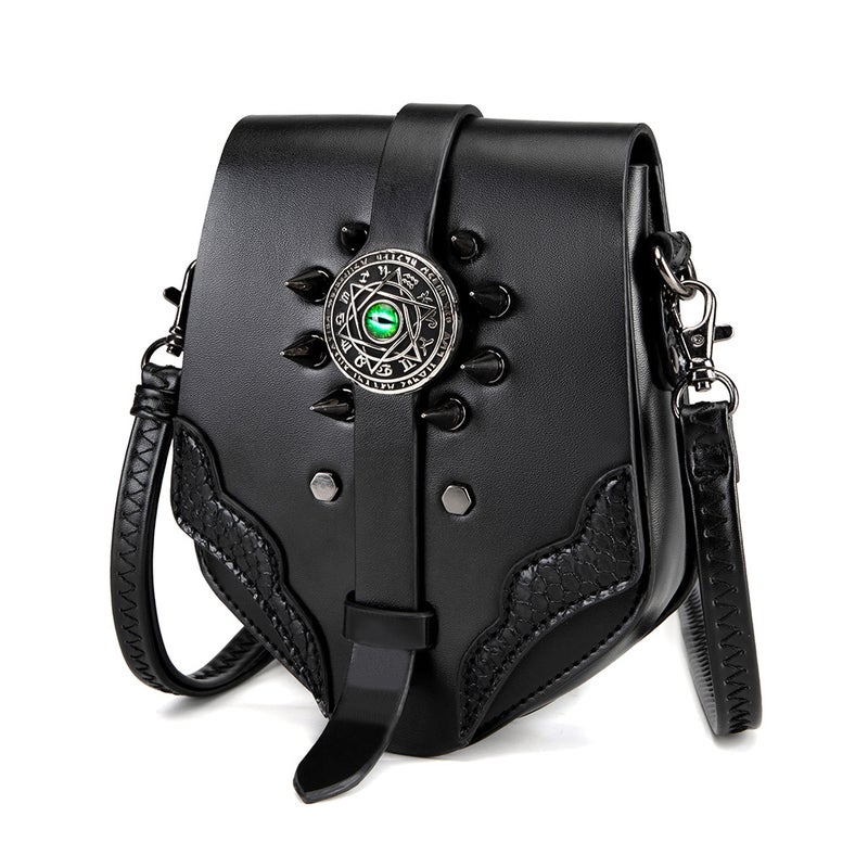 Temu Medieval Retro Women'S Crossbody Bag Personalized Mini Punk Rivet Single Shoulder Mobile Phone Satchel - Image 4