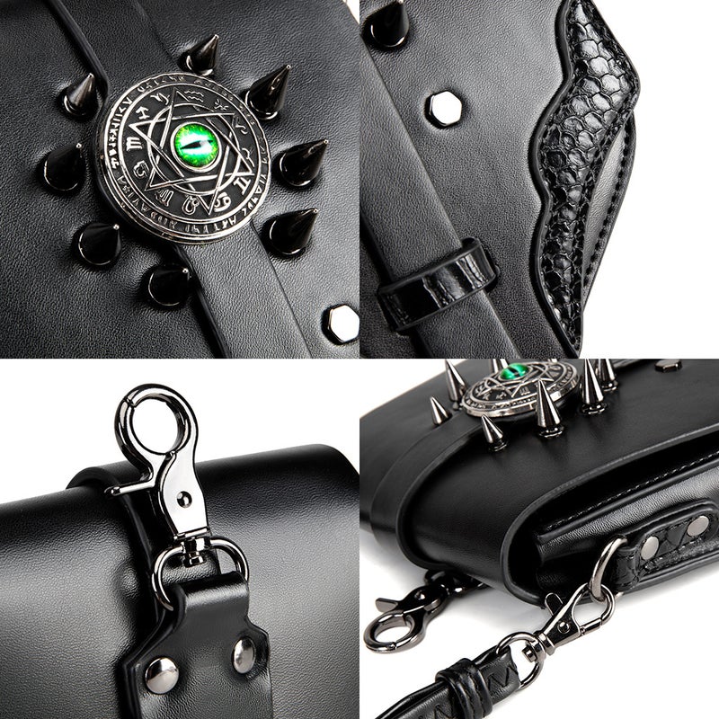 Temu Medieval Retro Women'S Crossbody Bag Personalized Mini Punk Rivet Single Shoulder Mobile Phone Satchel - Image 5