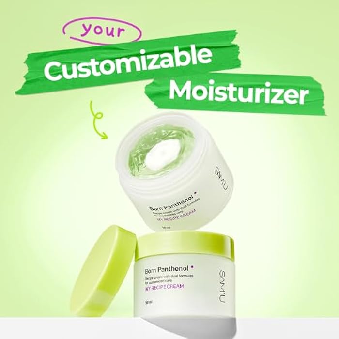 SAM'U SAM’U Born Panthenol My Recipe Cream Korean Moisturizer with Hyaluronic Acid & Ceramide for Custom Hydration – Duo Face Gel & Cream Texture – Korean Skin Care for All Skin Types (50ml / 1.69 fl oz) - Image 2