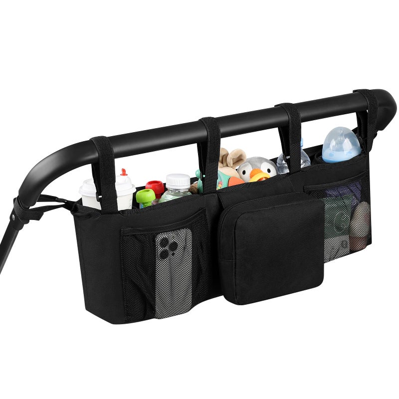 Accmor Double Stroller Organizer for Bob Duallie and Baby Jogger City Mini GT2, Double Baby Stroller Caddy Bag Organizer Accessories - Image 1