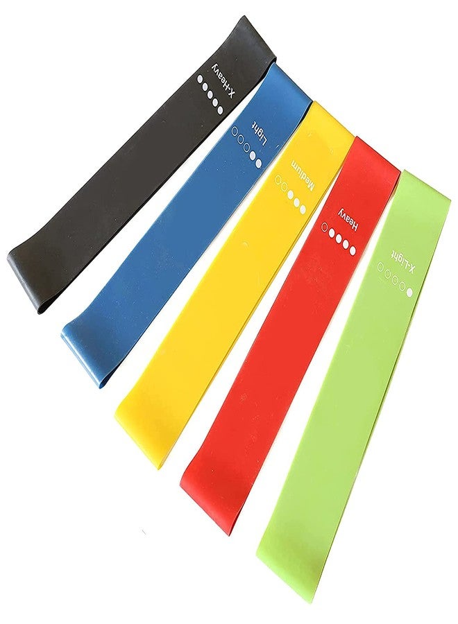 SAKAR Sales Resistance Loop Bands, Thera Bands, Exercise Bands for Home Fitness, Stretching, Strength Training, Physical Therapy, Natural Latex Workout Bands, Pilates Flex Bands - Set of 5 - Image 1